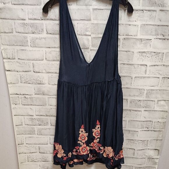 Free People Navy and Pink Floral Dress - Picture 3 of 3